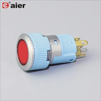 

10PCS Waterproof Push Button Switch IP65 16MM Plastic T85 5 Pin Switches ON-(ON) Momentary 5A 250VAC With 12V/220V LED Light