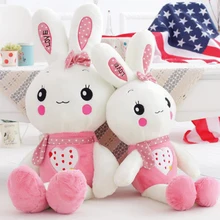 Cute Stuffed Plush Rabbit Toy For Baby Girls Kids Soft Kawaii Toy Children Bedding Pillow Baby Girls Bow Children Toys 70C0116