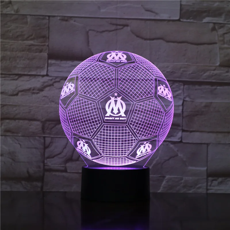DROIT AU BUT Night Light 3D LED Table Lamp Nightlight 7 Color Changing Luminaria Touch Lights Football Trophy Gifts Drop Ship