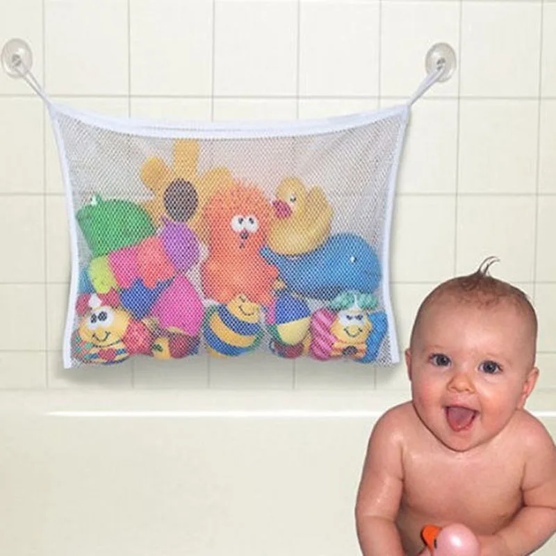 New Kids Bath Tub Toy Bag Hanging Organizer Storage Bag Baby Bathing Accessories Eco-Friendly Baby Bathroom Mesh Bag