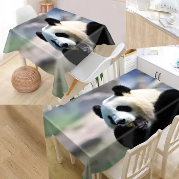 

Custom panda Pattern Tablecloth Waterproof Oilproof Rectangular Home Wedding Tablecloth Textiles