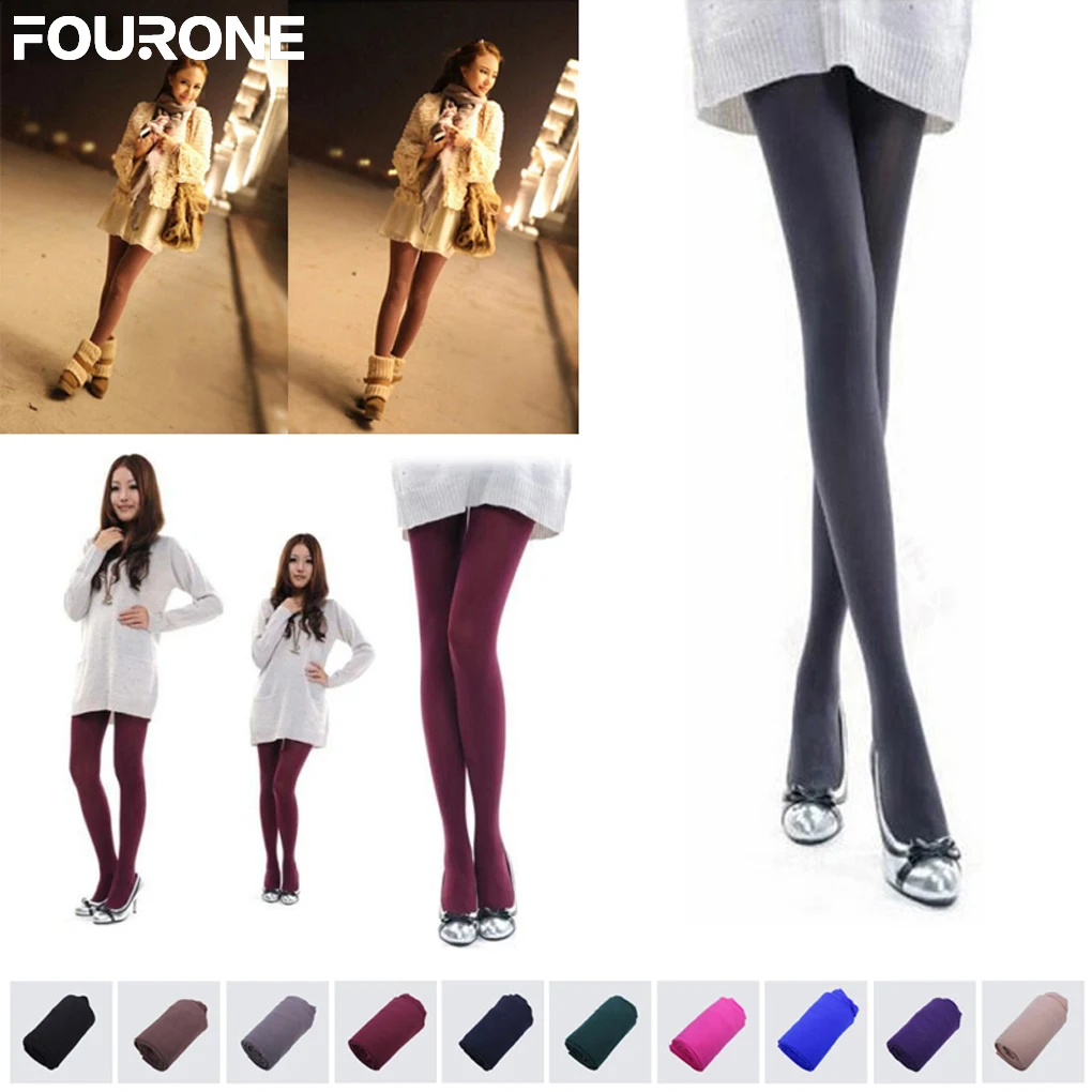 Buy 1 Pair Beauty 10colors Opaque Footed Tights Sexy Pantyhose Leg Warmers For