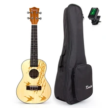 Kmise Concert Ukulele Solid Spruce Ukelele Uke 23 inch 18 Frets 4 String Hawaii Guitar with Gig Bag Tuner
