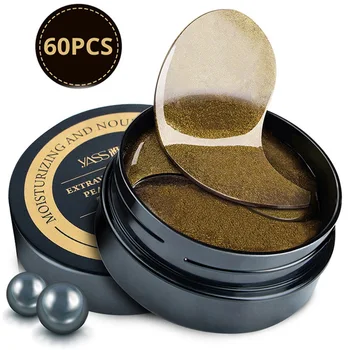

60pcs Black Pearl Golden Collagen Crystal Eye Mask Ageless Anti Wrinkle Eye Bags Dark Circles Puffy Eyes Care Pads Patches Gel