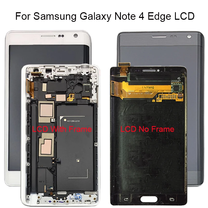 

100% Tested For Samsung Galaxy Note 4 Edge N915 N9150 N915F LCD Display Touch Screen Digitizer With Frame Assembly + Free Tools