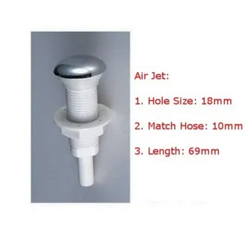 

8mm air jet export bathtub spa air bubble jet with Chrome plating,white plastic case Bathtub accessories