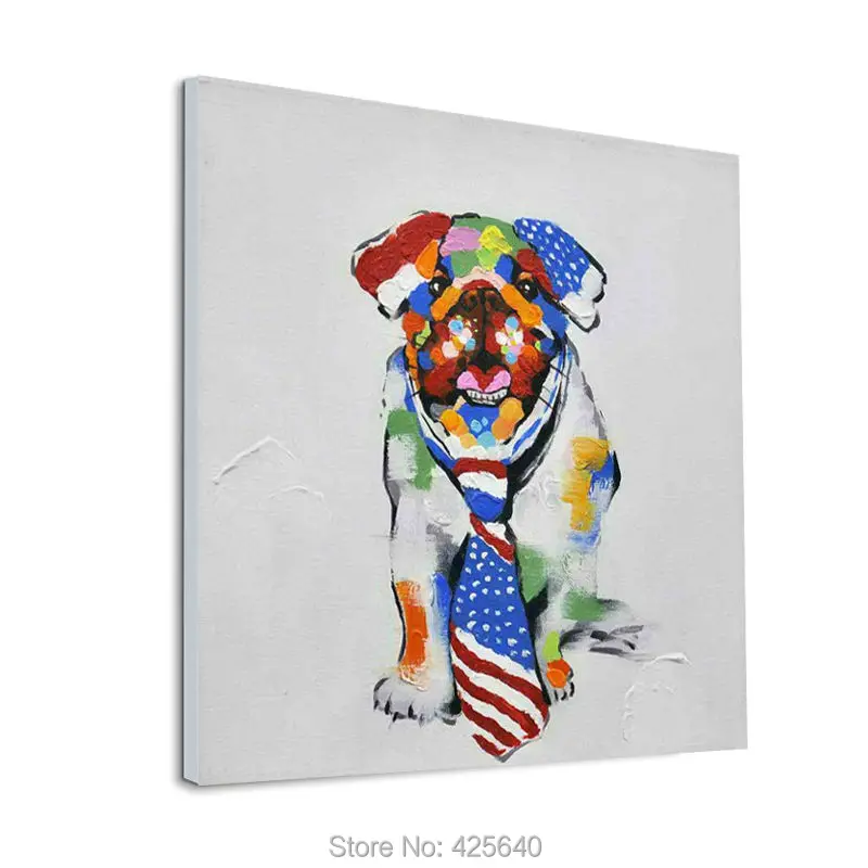 

Decorative wallpaper dog pop art modern abstract canva Oil painting to painting the living room wall painting wallpaper art