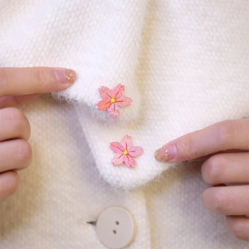 sakura flower embroidery patches for clothing 4