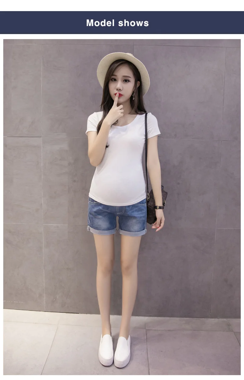 Summer Denim Shorts For Maternity Ultra Thin Hot Pants For Pregnant Women Chic Short Trousers of Pregnancy Maternity Jeans