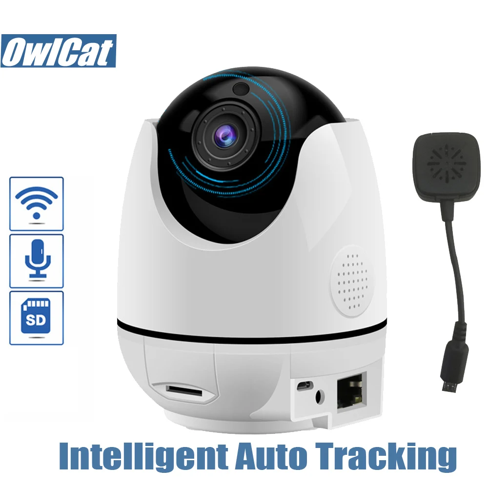 

Smart Intelligent Human Body Auto Tracking Home IP Camera Wifi Hd 1080P Audio Two Way Talk IR Night SD Card Temperature Humidity