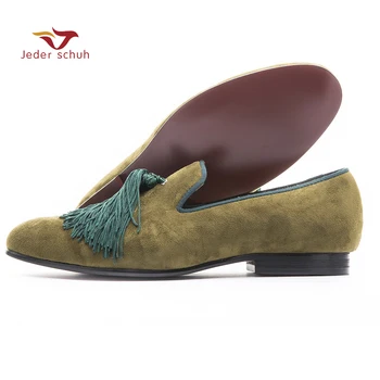 

Men loafers Handmade shoes and exquisite sandals men fringe party simple style velvet Slipper