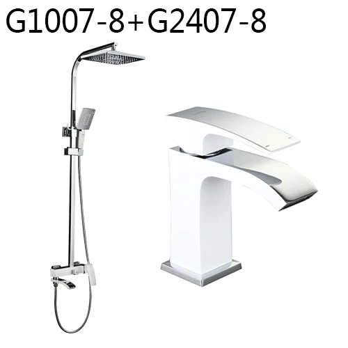 GAPPO, белые смесители для душа, смеситель для ванной комнаты, смеситель для воды, набор для ванной, сантехника, набор - Цвет: G2407-8 g1007-8