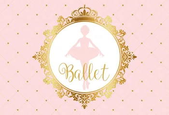 

happy birthday ballet girl pink and gold baby child photo background photography backdrops quality vinyl