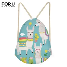 FORUDESIGNS/милый мультфильм альпака/овца узор дети девочки Небольшой Шнурок Рюкзак ремень Женщины Путешествия многофункциональные сумки для хранения