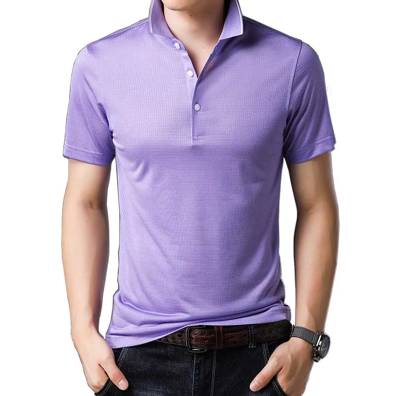 

Summer New Fashion Rayon Silk collar shirt Men collar Shirt Short Sleeve Solid Color Business Casual Male Clothing