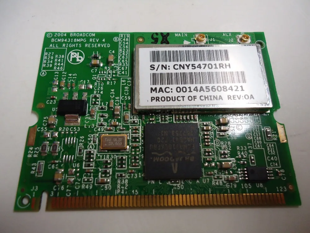 Беспроводной адаптер для ноутбука Broadcom 4318 BCM94318 BG Wifi Wlan MINI PCI BCM4318 802.11b/G 54Mpbs сеть HP |