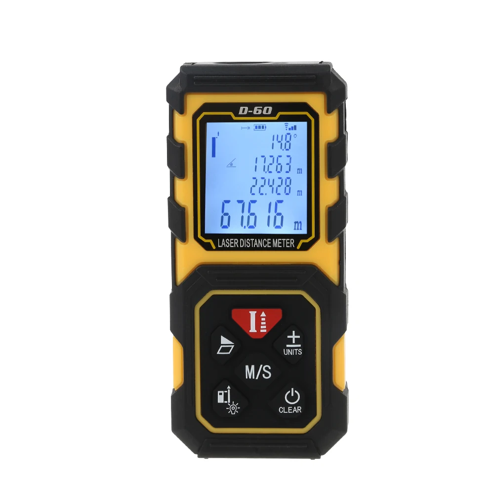 Laser Rangefinder 60M 80M 100M Distance Meter Laser Tape Range Finder Digital Area-Volume-Angle Tape Measure Tool LCD Display 80m handheld laser rangefinders digital laser distance meter infrared laser range finder tape ruler measure area volume tool
