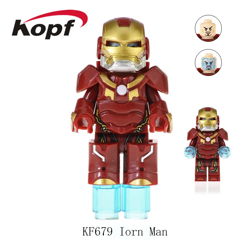 

50Pcs Wholesales Building Blocks Super Heroes Iron Man Superboy Atom Smasher Sandman Figures Dolls Toys Gift For Children KF679