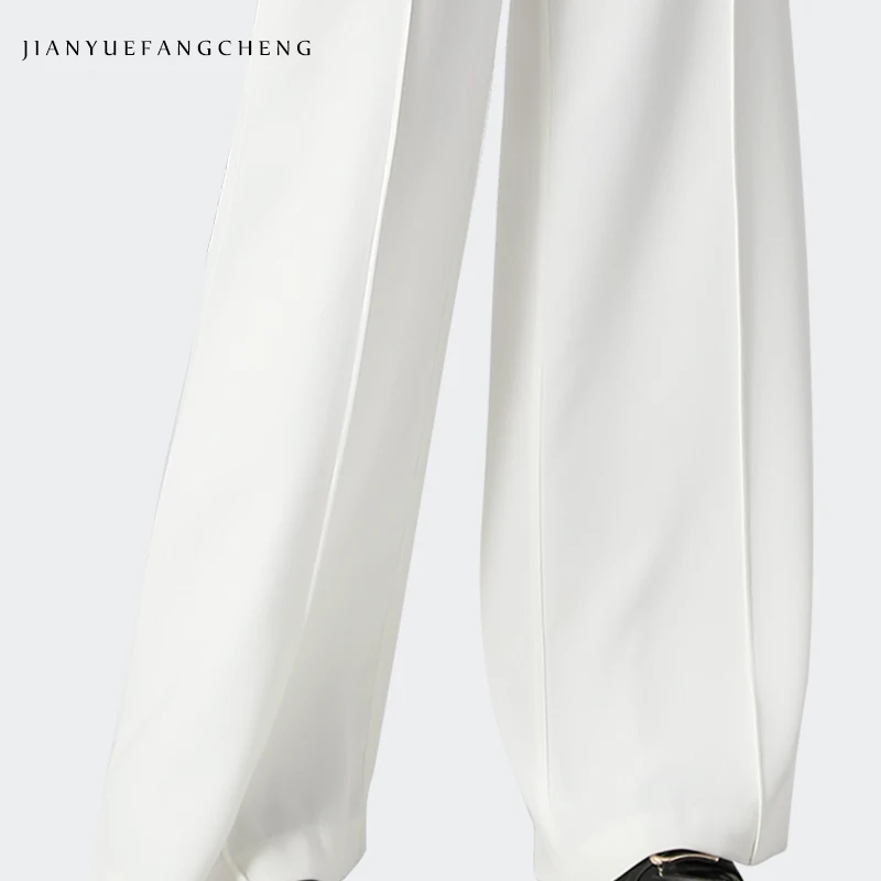 2019 Newest High Waisted Wide Leg White Zipper Fly Women' Pants Plus Size 4XL Loose-Fitting Soft Flat Woven Woman Trousers Pants 2019 Newest High Waisted Wide Leg White Zipper Fly Women' Pants Plus Size 4XL Loose-Fitting Soft Flat Woven Woman Trousers Pants