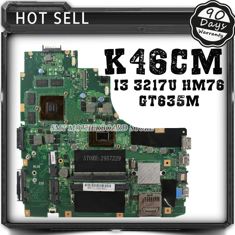 S46C A46C k46C A46CM k46CM font b Laptop b font Motherboard K46CM rev2 0 Mainboard With