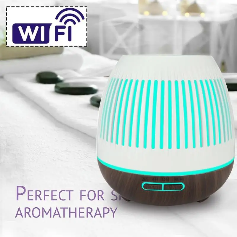 

400ML Air Humidifier Ultrasonic Timer WiFi Smart Aroma Essential Oil Diffuser Humidifier Voice Control With Night Light for Home