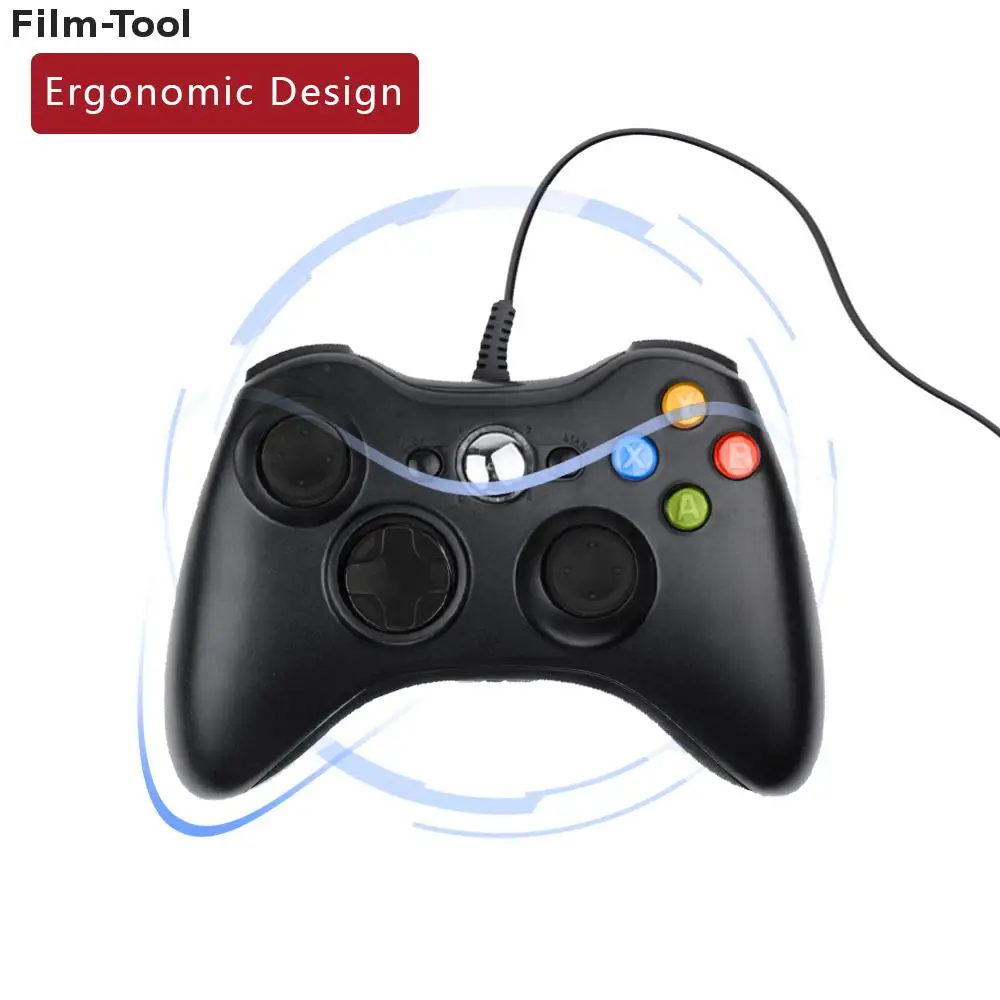 Плёнки инструмент USB проводной Joypad геймпад черный контроллер для Xbox 360 джойстик для служебного Microsoft ПК для Оконные рамы 7/ 8/10