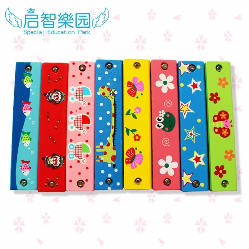 

Super Cute Colorful Animal Animal 32 Hole Vibrato Children Harmonica Early Education Wooden Musical Instrument Toy Random Color