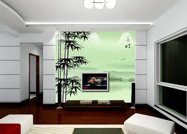 Bamboo TV background wallpaper murals | elegant backdrop painted mural large bamboo background|background|wallpaper weddingbackgrounds roses