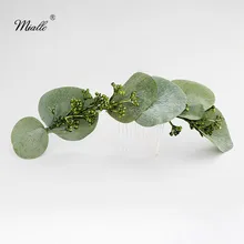 Miallo, Модный свадебный гребень для волос с зелеными листьями, аксессуары для волос невесты, заколки для волос подружек невесты