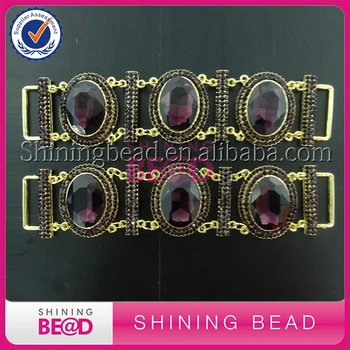 

50pcs/lot 2017 Purple Glass Diamante Rhinestone Connector For Bikini Decoration