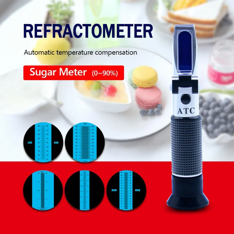 

OUTEST brix Refractometer sugar degree meter saccharimeter cutting fluid density Concentration meter 0-90% range selectable