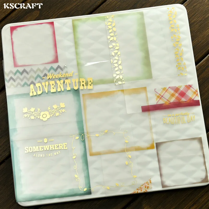 

KSCRAFT 14pcs Transparent PET Foil Photo Frame Decoration Planner Dividers for Scrapbooking Happy Planner/Card Making