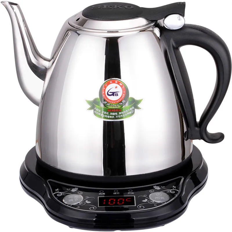 

220v 1350w 1.2L Black Long mouth electric kettle 304 stainless steel Automatic power off 7 gears Temperature adjustment