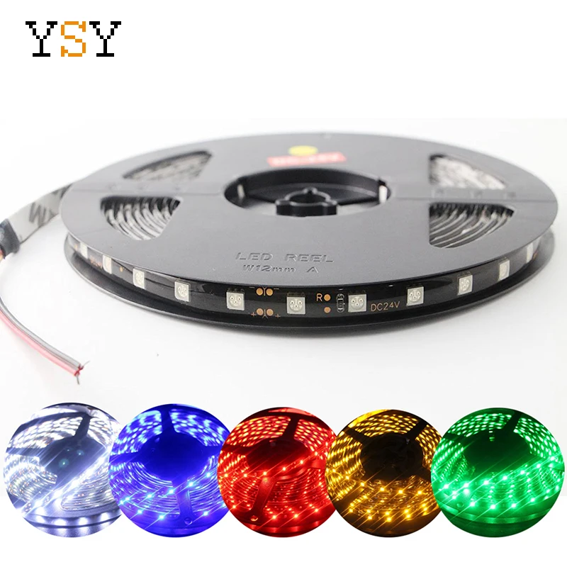 Горячий DC 24V Красный 5M 5050 SMD 60LED/M 300 LED водонепроницаемый гибкий светильник полоса