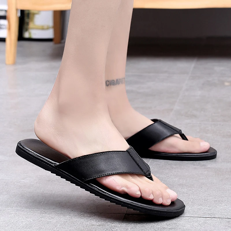 

Men Flip Flops Beach shoes Flat Sandals Designer Slippers spring Summer Shoes Fashion Slides Rubber outdoor slippers men k3