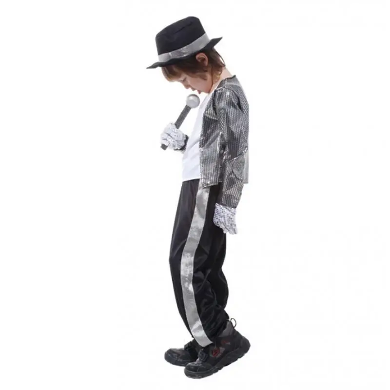 prettyia Fashionable Boys Kids Michael Jackson Costumes Performance Carnival for Halloween Cosplay Party Fancy Dress