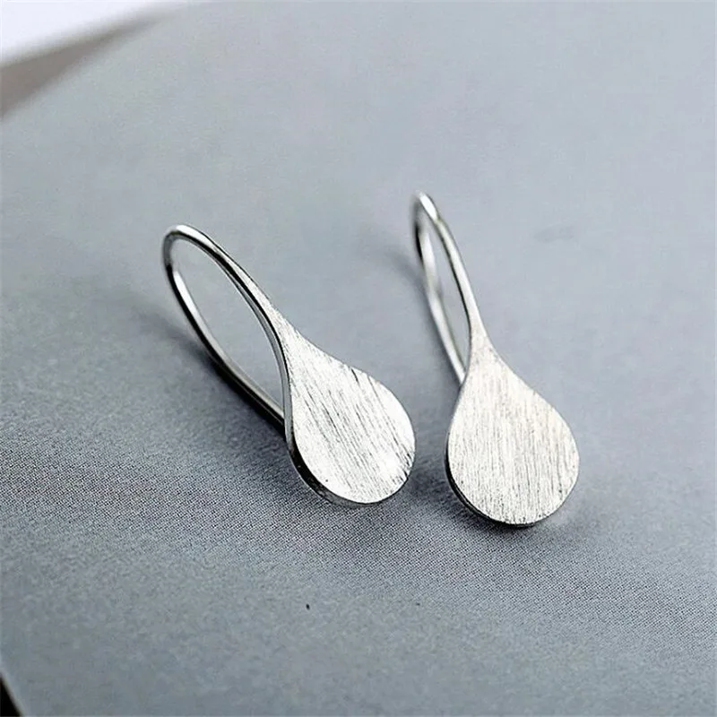 

New Korean Style Temperament Earrings Hook 925 Sterling Silver Fashion Jewelry Water Drop Geometric Earrings E70