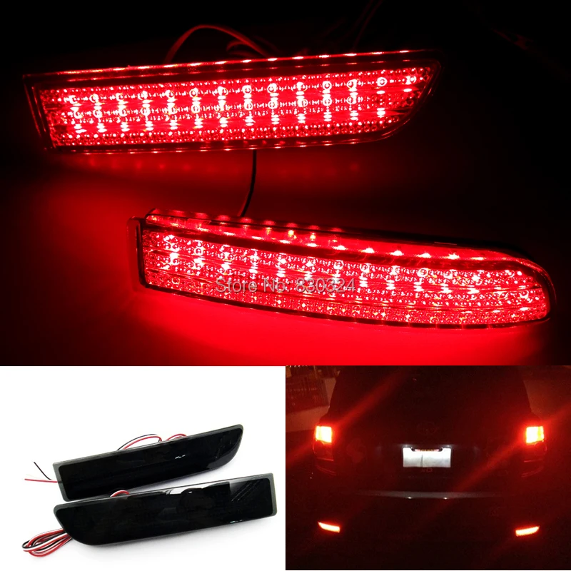 

2pcs Black Smoked Lens Bumper Reflector LED Tail Brake Light for Scion xD RAV4 Vanguard