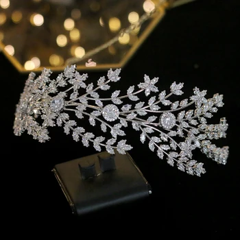 

High quality cubic zirconia wedding hair accessories bridal crown jewelry woman girl graduation head jewelry accessories