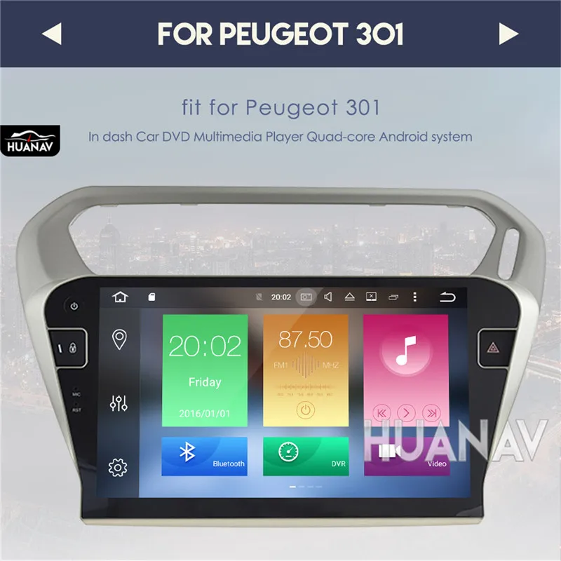 Best Car DVD player GPS navigation for PEUGEOT 301 2014-2017 For Citroen Elysee 2014-2017 Android8/Android7 Multimedia recoder unit 2