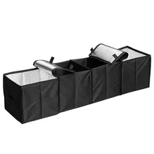 

Huihom Universal Auto Car Trunk Organizer With Cooler Bag,Foldable 4 Compartment Food Storage Box 45.3*11.8*11.8inch 115*30*30cm
