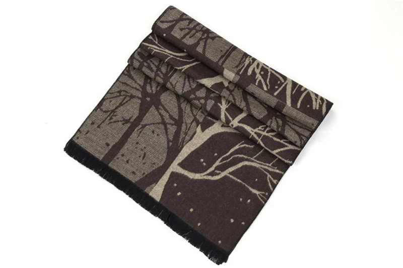 men wearing scarves 180x30cm Christmas Tree Branch Jacquard Male Scarf Winter Modal Brushed Men Wrap Shawls Man Warm Cashmere Scarves As Gift YG326 mens blanket scarf