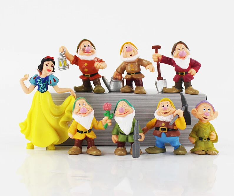 

8Pcs/lot Princess Snow White And Seven Dwarfs PVC Figure Toy Gift For Kids 5cm Approx