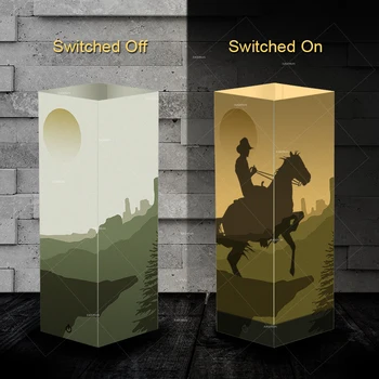 

Creative Shadow night lights Riding a horse design warm white lighting baby sleep lamp ideal gift touch control room decor