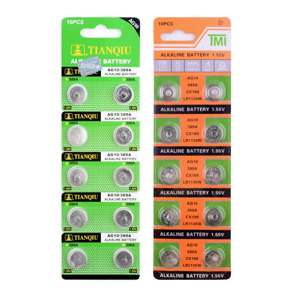 10 шт. щелочные батарейки AG10 LR54 LR1130 L1131 1 55 389 189|ag10 lr54|button cellbattery button |