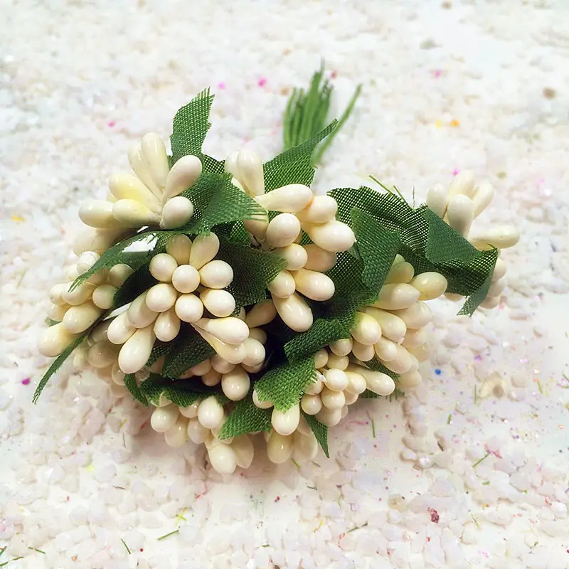 Искусственные мини-ягоды букеты цветов/домашнее садовое цветочное Украшение DIY свадебная гирлянда 12 шт(8,5 см/луч - Цвет: milk white