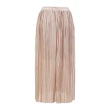 Последняя Мода Для женщин хлопковые плиссированные юбки сплошной Цвет Высокая талия одежда до середины икры эластичные летние Повседневная юбка для девочек женские