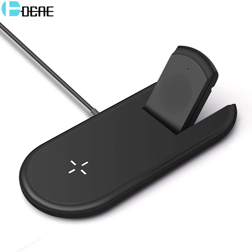 

DCAE Qi Wireless Charger For Apple Watch 4 3 2 Dock 10W Fast Charging Pad For iPhone XS Max XR X 8 Plus Samsung S9 S8 Note 9 8