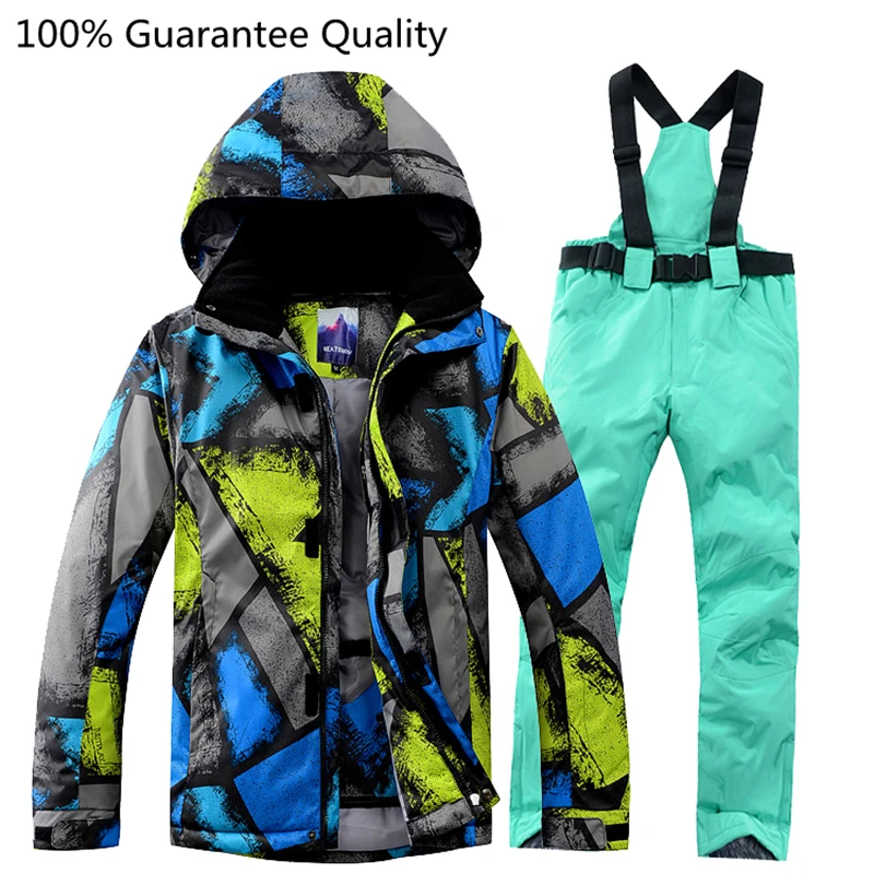 Мужские лыжные комплекты куртка+ брюки водонепроницаемая ветрозащитная утолщенная дышащая лыжная куртка для альпинизма зимние уличные теплые лыжные костюмы одежда