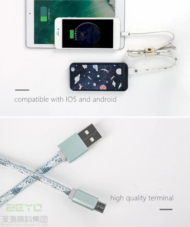 1m data transfer+fast charge cable,2.4A,stable and fast transfer,mini USB port and for iphone/ipad,unique design,multi-colors